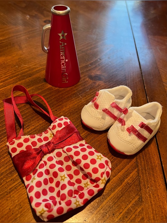 American Girl Other - American Girl Doll Megaphone + Shoes + Tote Bag 3 Piece Mixed Lot Cheer Themed